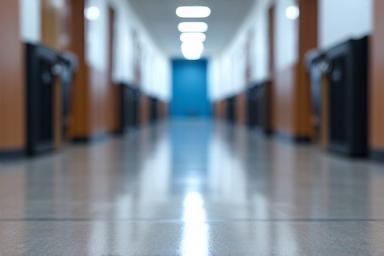 Image of a clean, professional office space with polished floors