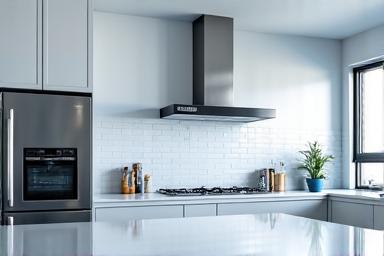 Image of a sparkling clean modern kitchen